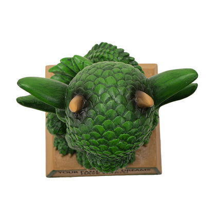 Dragon Collectible Figurine Featuring Flame Design and Your Fantastic Dreams Have Wings Message