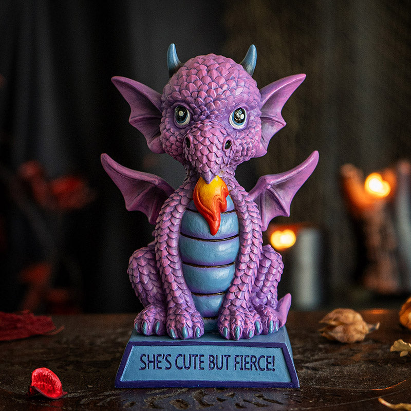 Dragon Collectible Figurine Featuring She’s Cute but Fierce Message