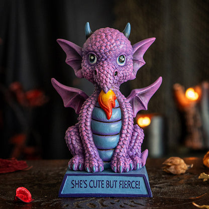 Dragon Collectible Figurine Featuring She’s Cute but Fierce Message