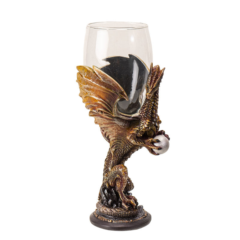 Medieval Dragon Crystal Orb Wine Goblet by Ruth Thompson