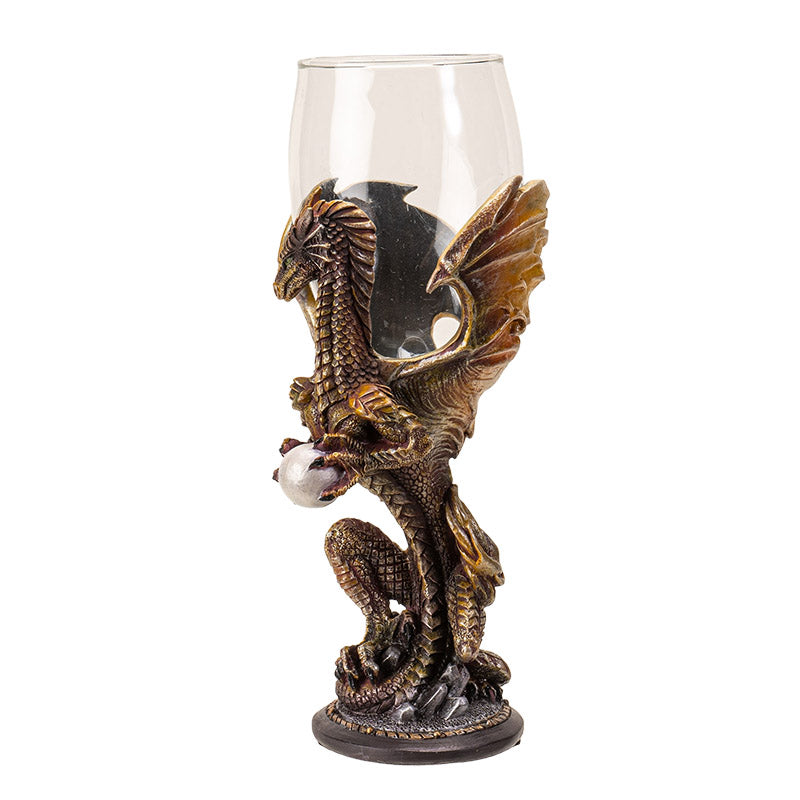 Medieval Dragon Crystal Orb Wine Goblet by Ruth Thompson