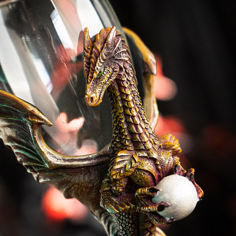 Medieval Dragon Crystal Orb Wine Goblet by Ruth Thompson