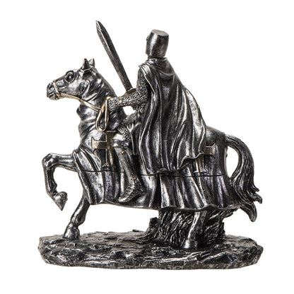 Medieval Knight on Horse with Armor Figurine