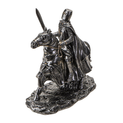 Medieval Knight on Horse with Armor Figurine