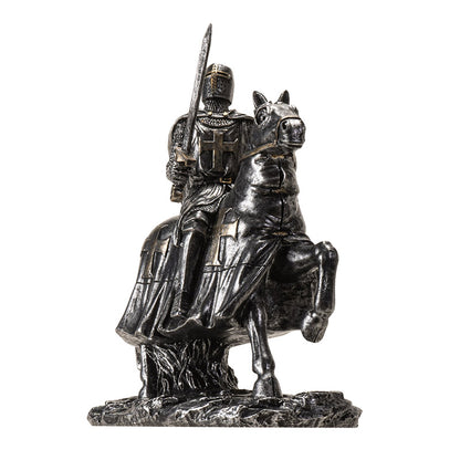 Medieval Knight on Horse with Armor Figurine