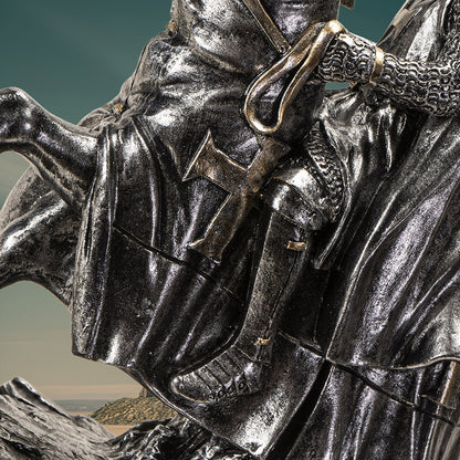 Medieval Knight on Horse with Armor Figurine