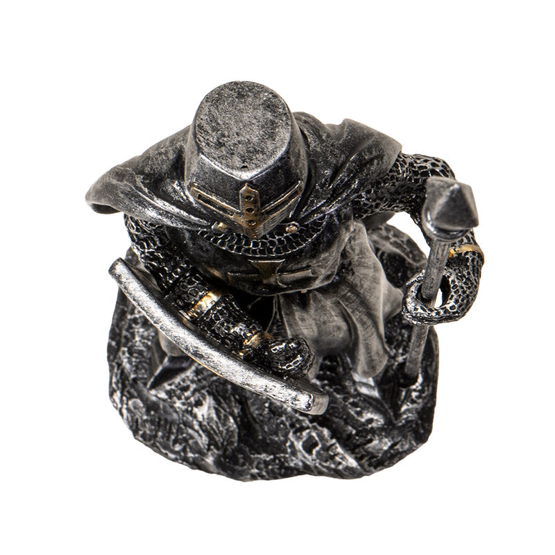 Medieval Knight Figurine with Spear and Shield
