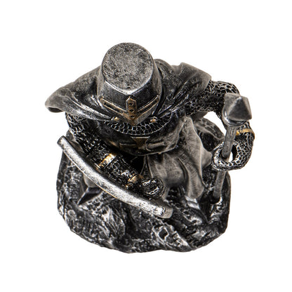 Medieval Knight Figurine with Spear and Shield