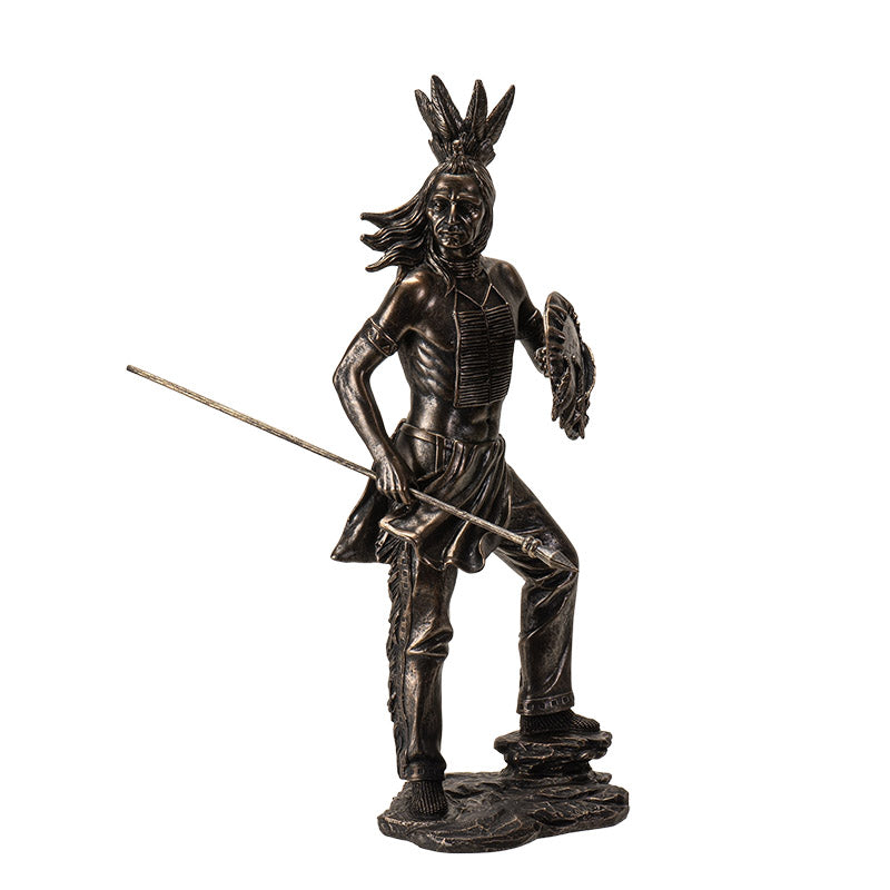 Bronze Native American Warrior Figurine