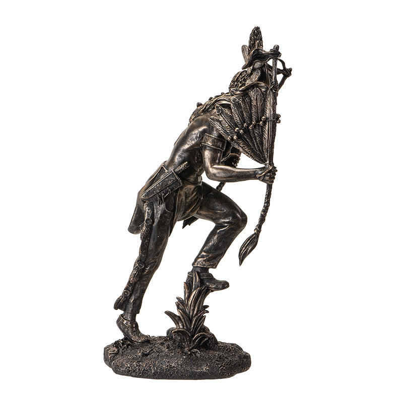 Bronze Native American Shaman Warrior Figurine