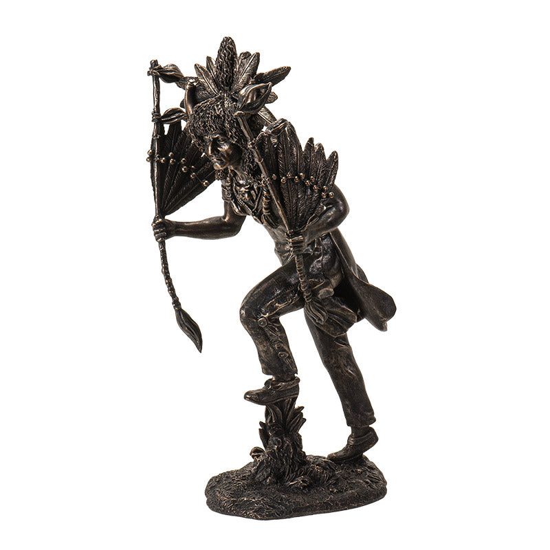 Bronze Native American Shaman Warrior Figurine
