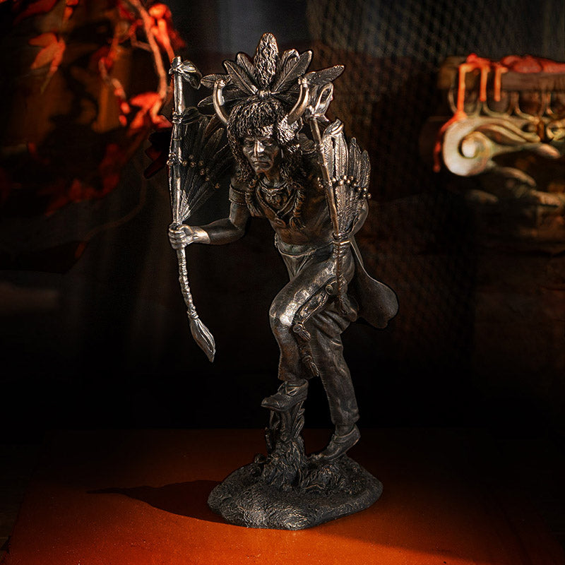 Bronze Native American Shaman Warrior Figurine