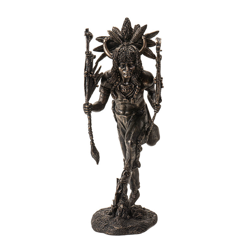 Bronze Native American Shaman Warrior Figurine