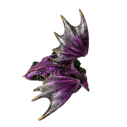 Purple Dragon Perched on Tree Statue