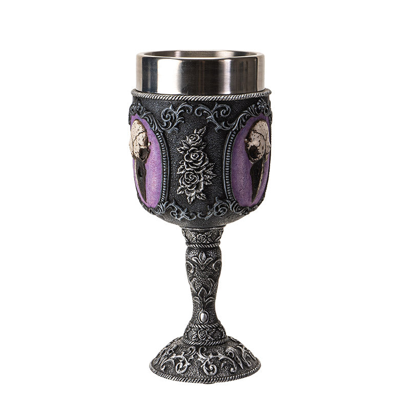 Raven Skull Goblet with Stainless Steel