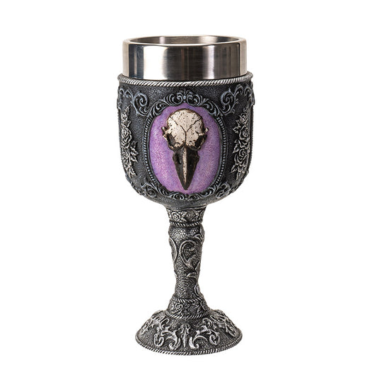 Raven Skull Goblet with Stainless Steel