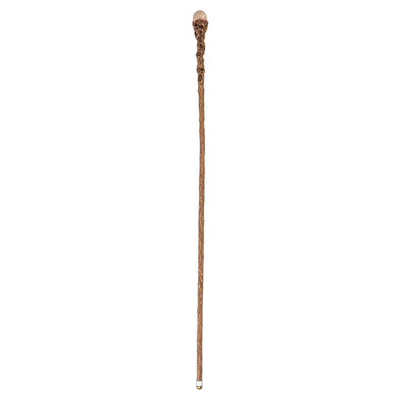 Skull Tree Trunk Sorcerer Staff with Red Crystal Orb 67 Inches