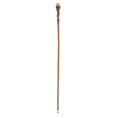 Skull Tree Trunk Sorcerer Staff with Red Crystal Orb 67 Inches
