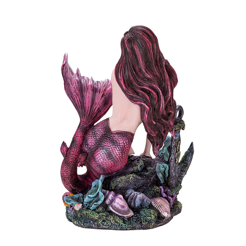 Ocean Siren Gothic Mermaid Figurine Mermaid with Anchored Base
