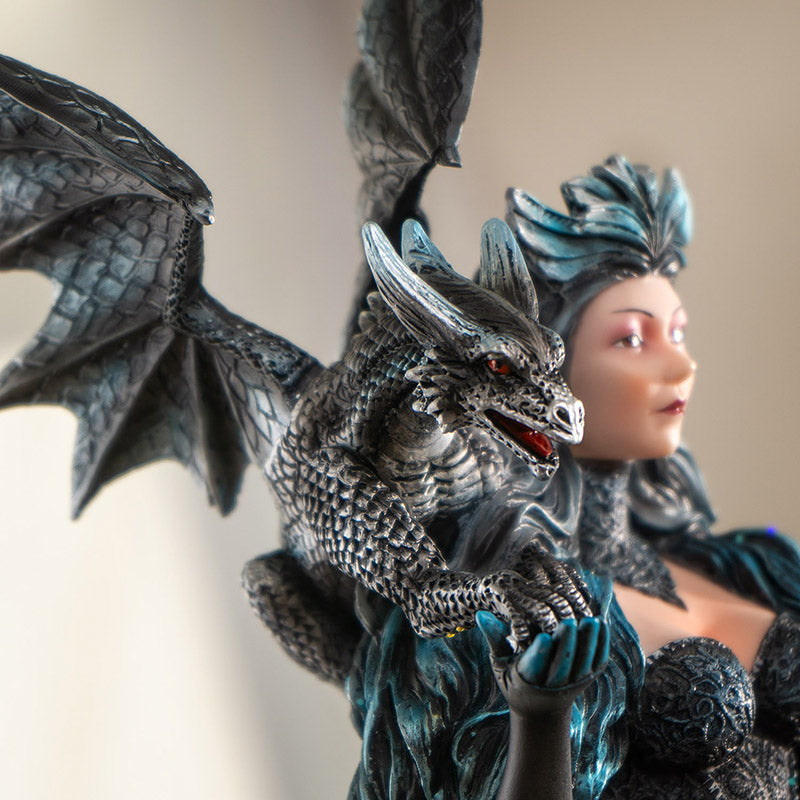 Dark Queen and Guardian Dragon Statue