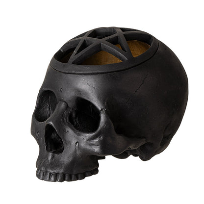 Pentagram Skull Decorative Box Skull Figurine with Removable Lid