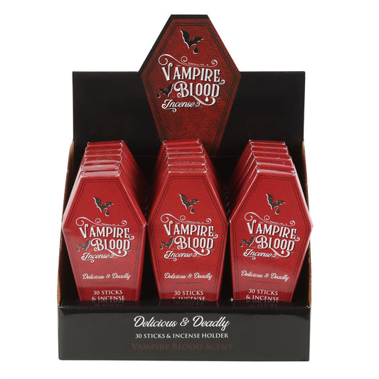 18PC Vampire Blood Coffin Incense Set with Display 540 Incense Sticks