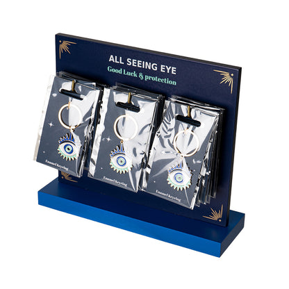 24PC All Seeing Eye Protection Keyrings with Display by Something Different UK
