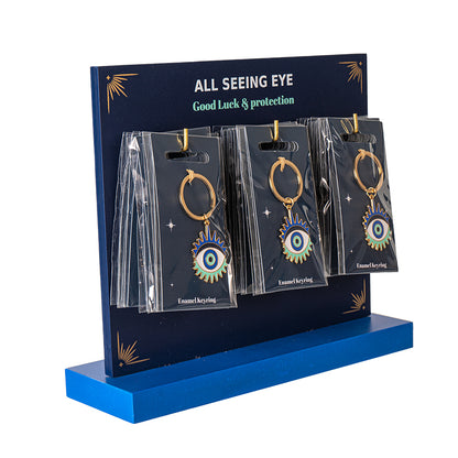 24PC All Seeing Eye Protection Keyrings with Display by Something Different UK