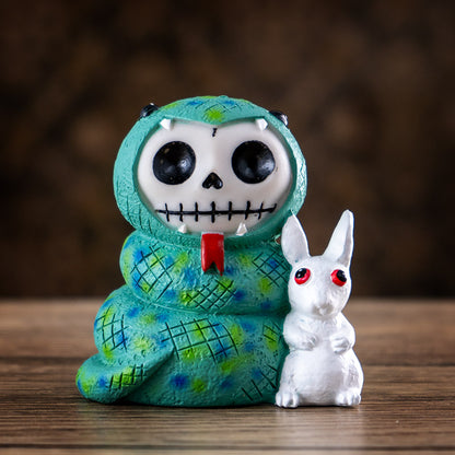 SSStevie Furrybones in Snake Costume with White Rabbit Friend