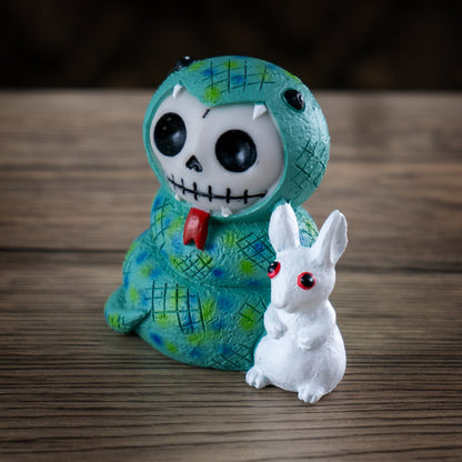 SSStevie Furrybones in Snake Costume with White Rabbit Friend