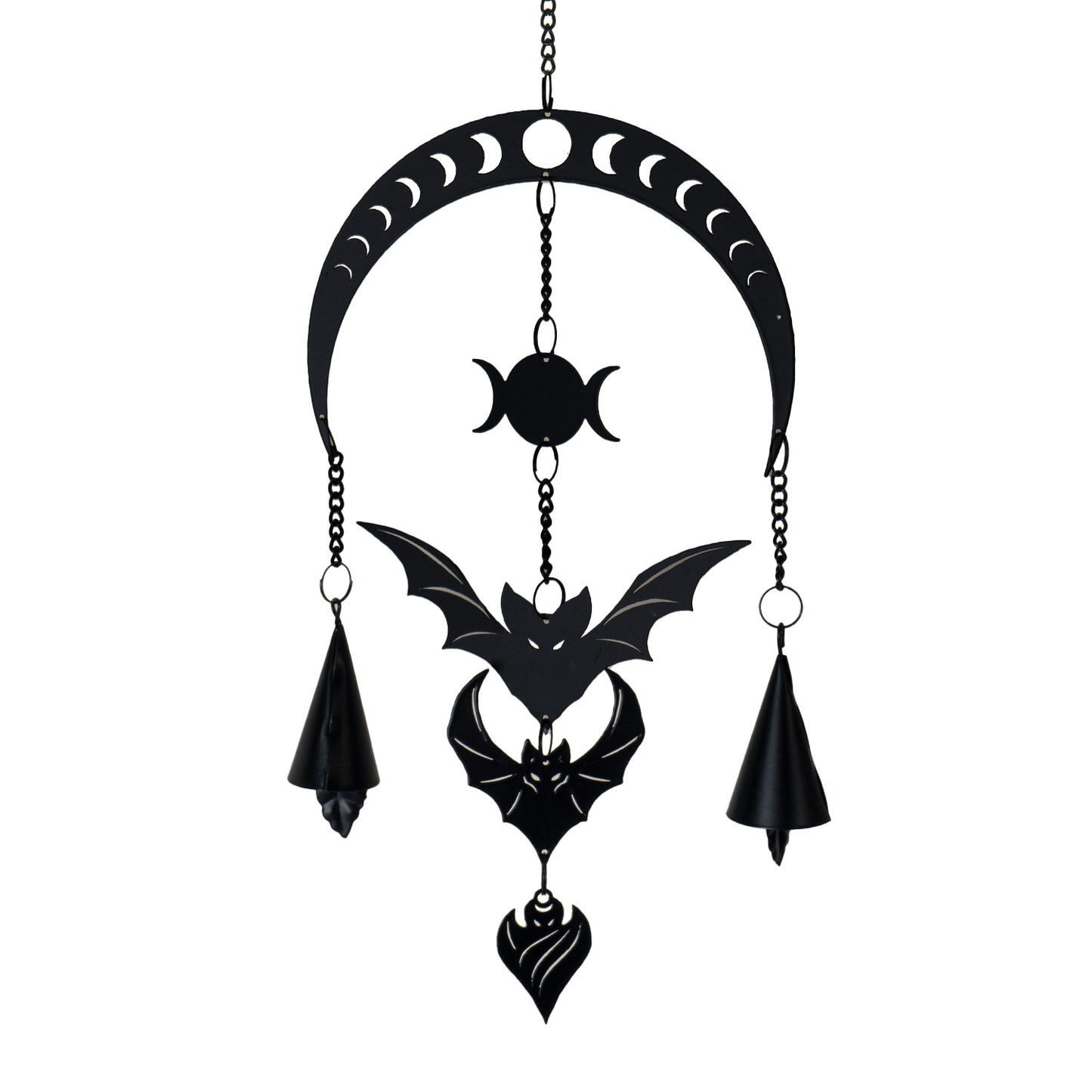 Evilution Moon Phase Hanging Decoration by Alchemy England with Crescent Moons and Bat Design