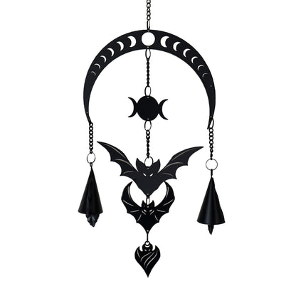 Evilution Moon Phase Hanging Decoration by Alchemy England with Crescent Moons and Bat Design