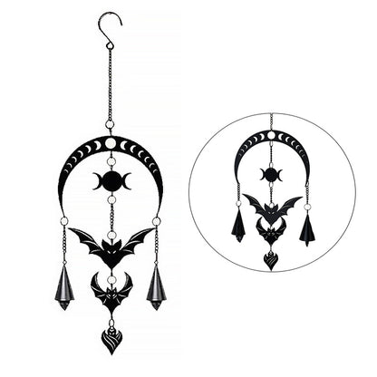 Evilution Moon Phase Hanging Decoration by Alchemy England with Crescent Moons and Bat Design