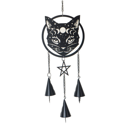 Celestial Cat Hanging Decoration by Alchemy England with Moon Phases and Star Design