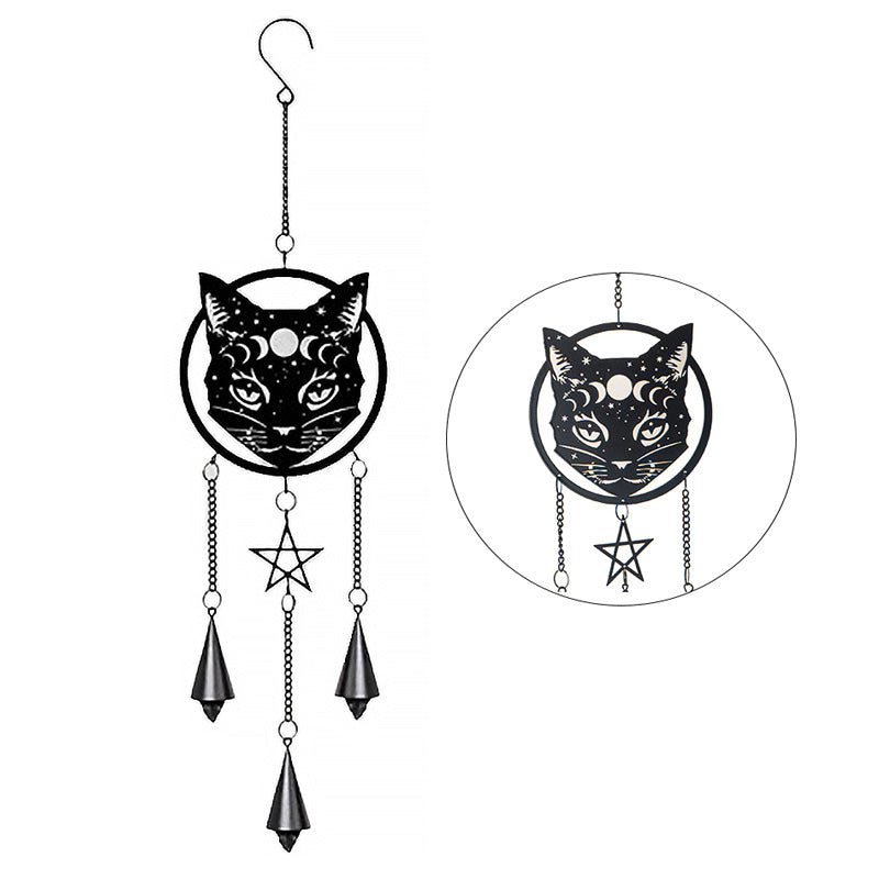 Celestial Cat Hanging Decoration by Alchemy England with Moon Phases and Star Design