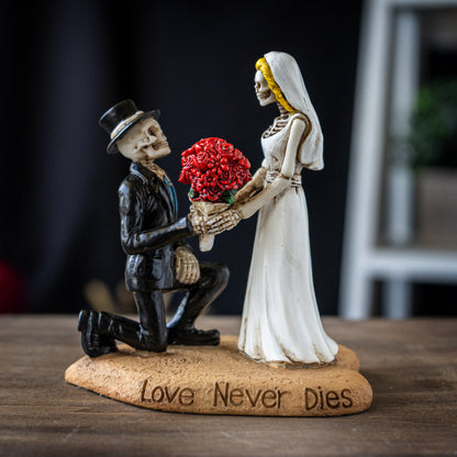 Til Death Do Us Part Skeleton Couple Figurine Love Never Dies Wedding Decor