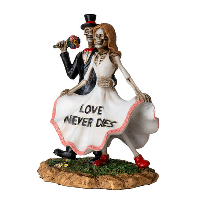 Love Never Dies Skeleton Couple Figurine Gothic Romance Wedding Decor