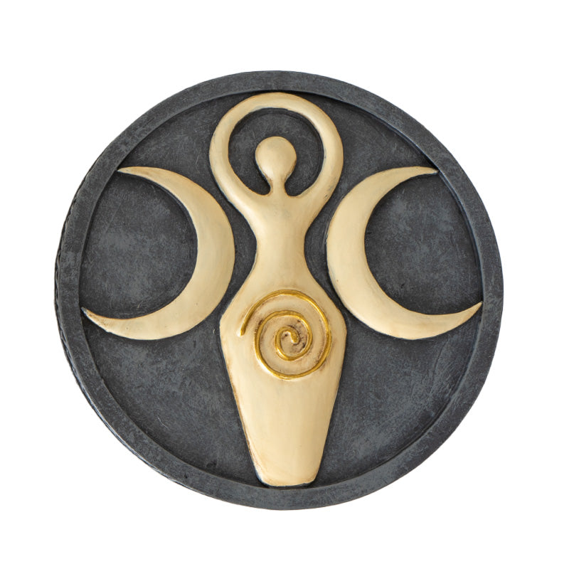 Spiral Goddess Round Box with Triple Moon Symbol