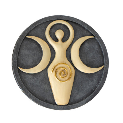 Spiral Goddess Round Box with Triple Moon Symbol