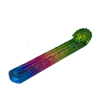 Tree of Life 9.84" Long Incense Holder with Colorful Ombre Finish