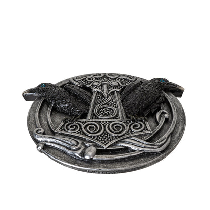 Thors Hammer 5.31" Long Incense Burner with Dual Raven Design
