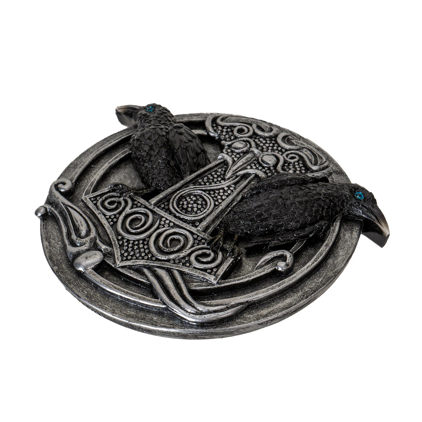 Thors Hammer 5.31" Long Incense Burner with Dual Raven Design