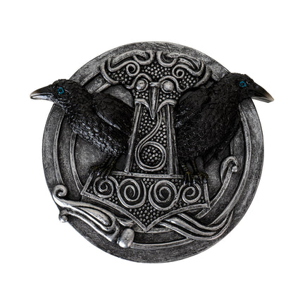 Thors Hammer 5.31" Long Incense Burner with Dual Raven Design