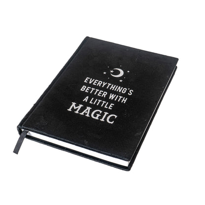 Everythings Better with Magic Velvet Journal by Something Different UK A5 Sized Blank Hardcover Notebook