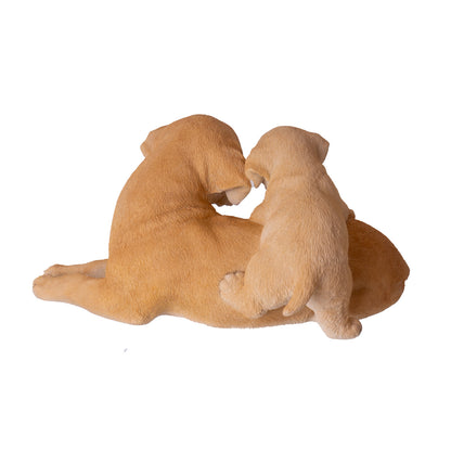 Mother and Puppy 10" Long Labrador Figurine Realistic Dog for Outdoor Garden or Home Decor for Pet Lovers