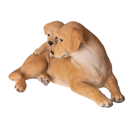 Mother and Puppy 10" Long Labrador Figurine Realistic Dog for Outdoor Garden or Home Decor for Pet Lovers