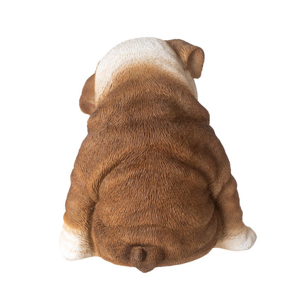 Sitting Bulldog 6" Tall Puppy Figurine Adorable English Bulldog Dog Collectible Decor Gift for Dog Lovers and Unique Home Decor