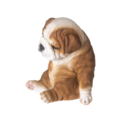 Sitting Bulldog 6" Tall Puppy Figurine Adorable English Bulldog Dog Collectible Decor Gift for Dog Lovers and Unique Home Decor