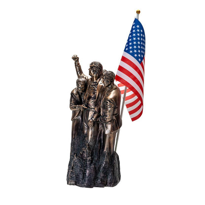 Pacific Giftware Trump Fight Fight Fight Resin Figurine Detailed Bronze Finish Depicting Iconic Moment Collectible Featuring American Flag Patriotic Trump Statue for Home Decor and Gift 15" Tall