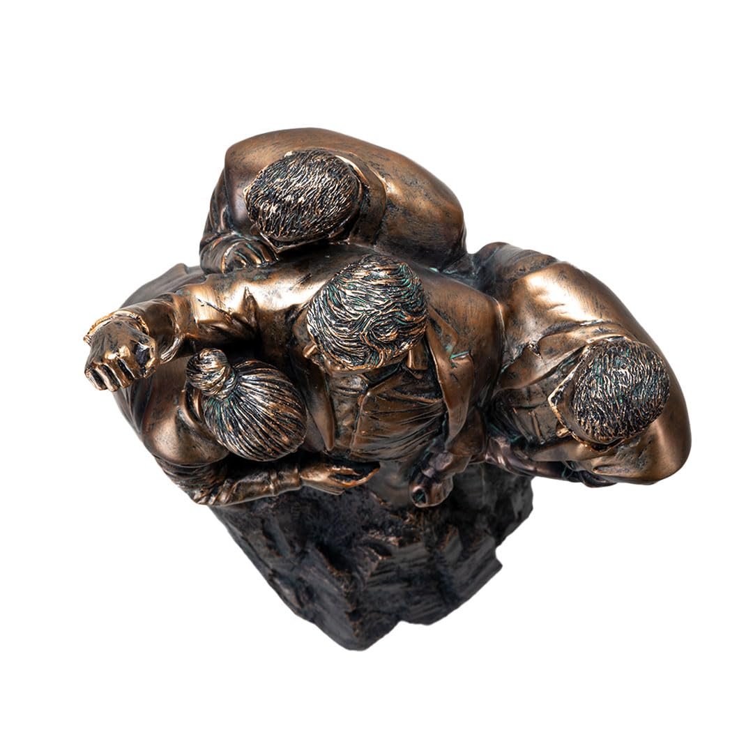 Pacific Giftware Trump Fight Fight Fight Resin Figurine Detailed Bronze Finish Depicting Iconic Moment Collectible Featuring American Flag Patriotic Trump Statue for Home Decor and Gift 15" Tall